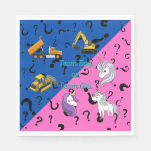 Team Boy vs Team Girl Heavy Equipment vs Unicorns  Napkin