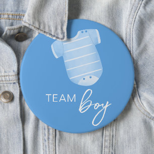 Team Boy Wear What Will Baby Be Guess Blue White 6 Cm Round Badge