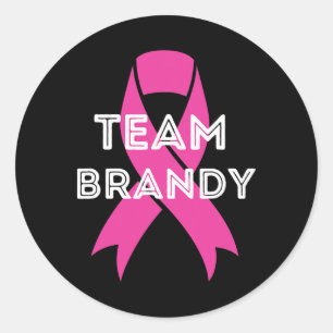 Team Brandy Personalised Breast Cancer Awareness Classic Round Sticker