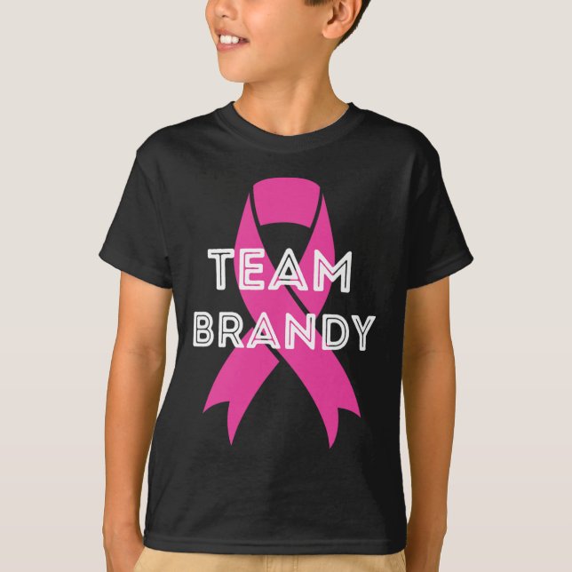 Team Brandy Personalised Breast Cancer Awareness   T-Shirt (Front)