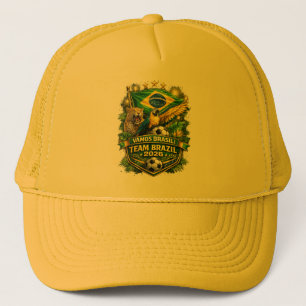 Team Brazil 2026 Jaguar & Macaw Soccer Fan Trucker Hat