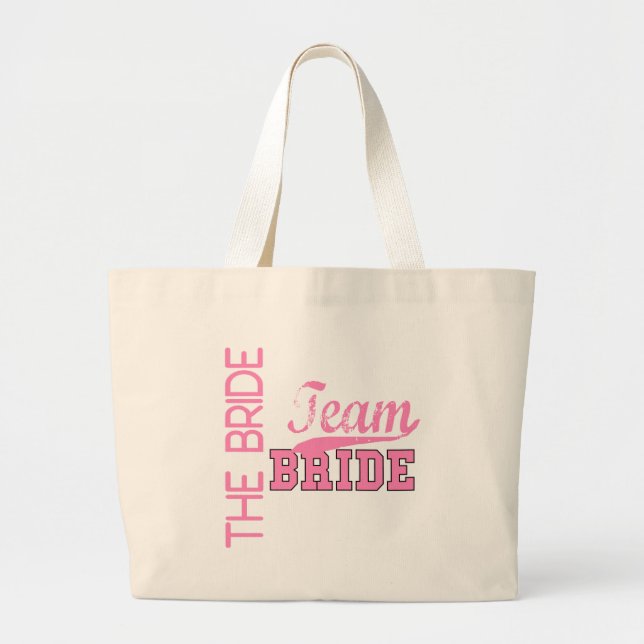 Team Bride 1 BRIDE Large Tote Bag (Front)