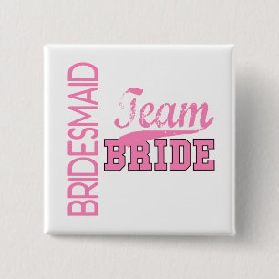 Team Bride 1 BRIDESMAID 15 Cm Square Badge