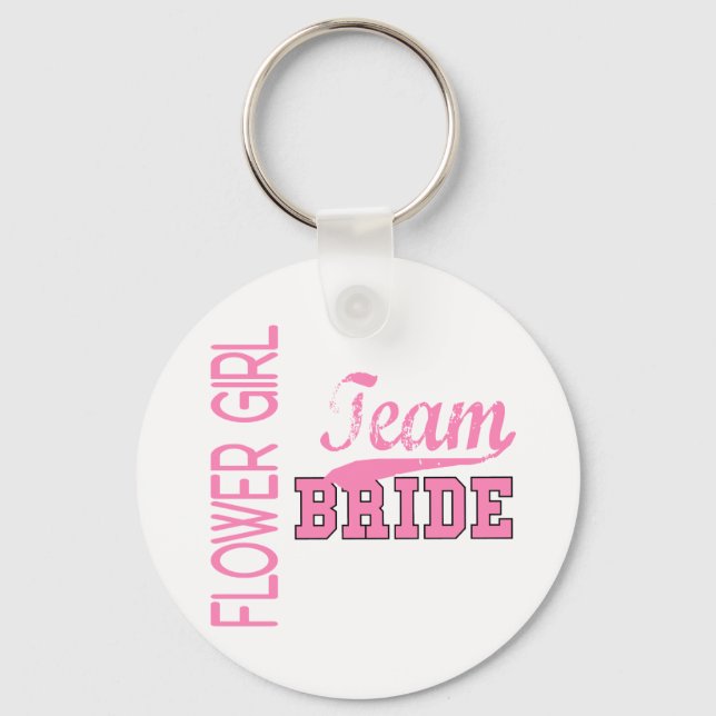 Team Bride 1 FLOWER GIRL Key Ring (Front)