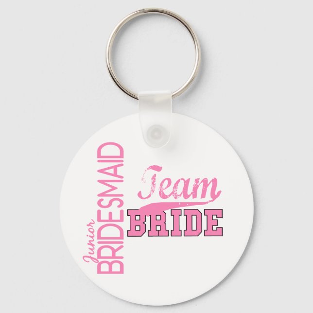 Team Bride 1 JUNIOR JR BRIDESMAID Key Ring (Front)
