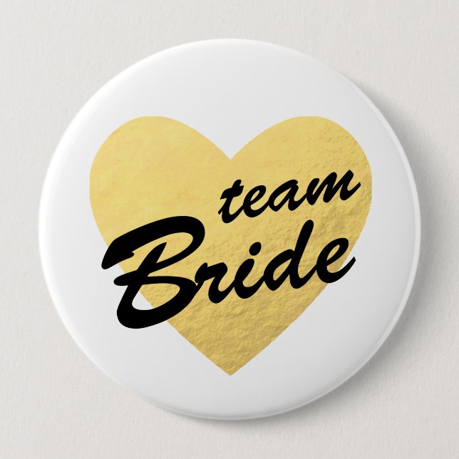 Team Bride Badge | gold heart (Front)