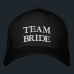 Team Bride black and white elegant typography Embroidered Hat<br><div class="desc">Team Bride black and white elegant typography bridesmaid Embroidered Baseball Cap. 
Available in many colours and style options.</div>