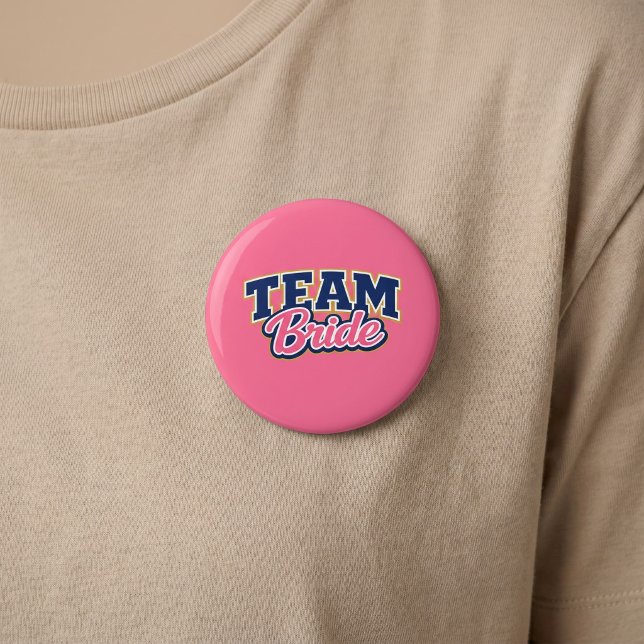 Team Bride Bold Wedding Party 7.5 Cm Round Badge (Creator Uploaded)