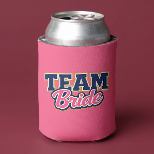 Team Bride Bold Wedding Party Can Cooler