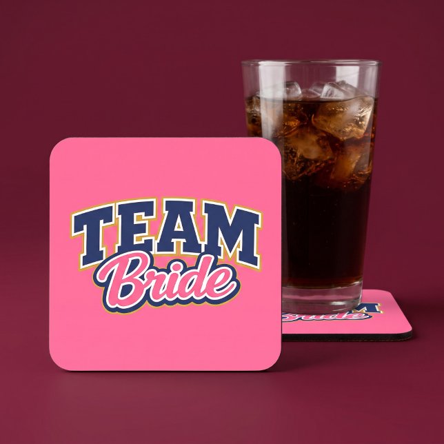 Team Bride Bold Wedding Party Coaster (Creator Uploaded)
