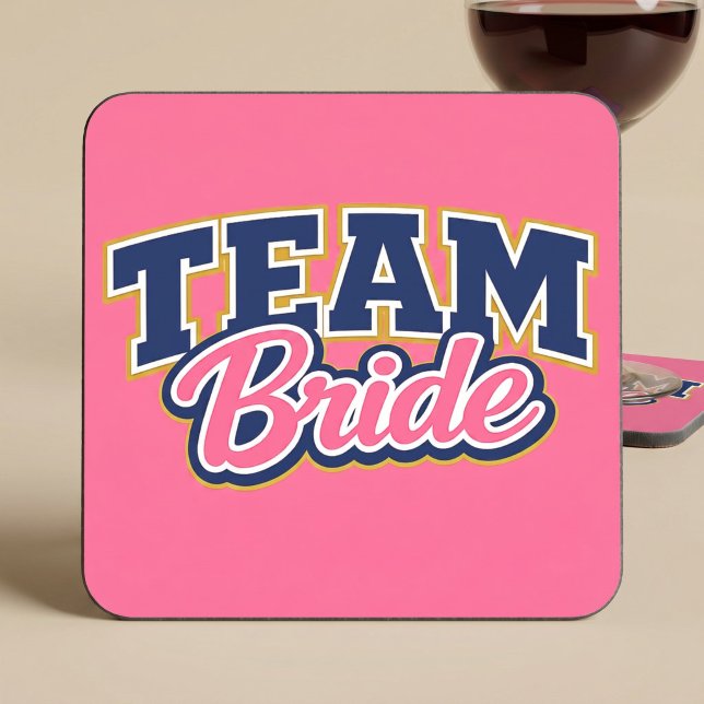 Team Bride Bold Wedding Party Coaster (Creator Uploaded)