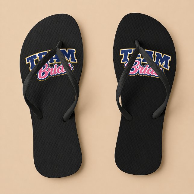 Team Bride Bold Wedding Party Thongs (Creator Uploaded)