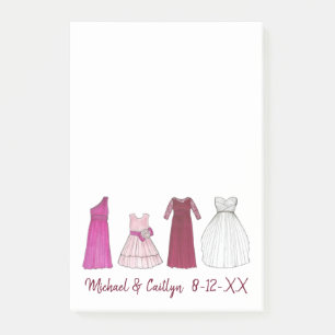 TEAM BRIDE Bridal Party Bridesmaid Flowergirl Gown Post-it Notes