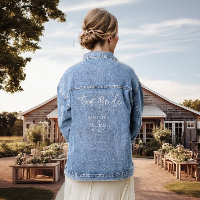 Team Bride Bridal Party Maid of Honour Denim Jacket (Creator Uploaded)