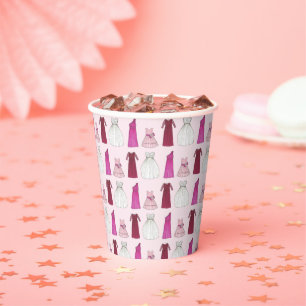 Team Bride Bridal Shower Bachelorette Party Gowns Paper Cups