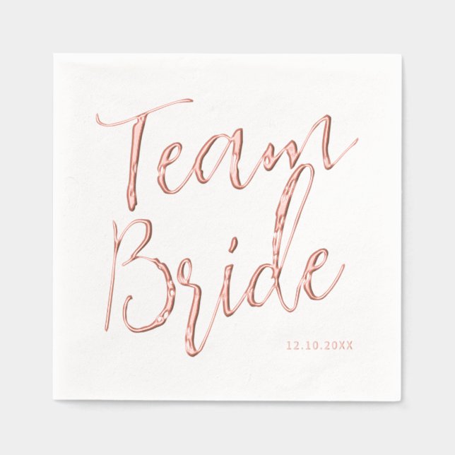 Team Bride Bridal Shower Foil Napkins (Front)