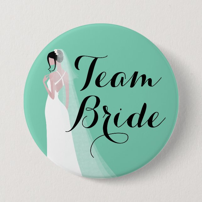 Team Bride Brunette Bride 7.5 Cm Round Badge (Front)