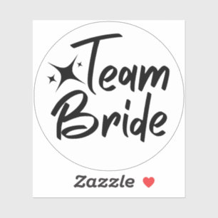 Team Bride calligraphic clear vinyl sticker