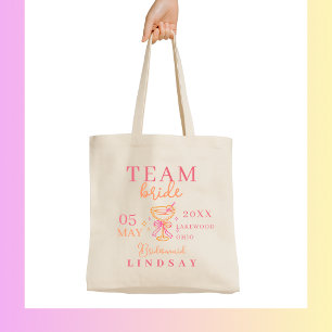  TEAM BRIDE! Coctail Bachelorette Party Tote Bag