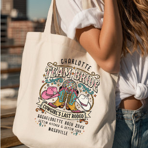 Team Bride! Cowgirl’s Last Rodeo Western Tote Bag