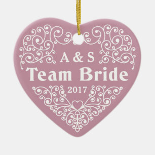 Team Bride custom monograms & date ornament