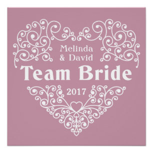 Team Bride custom names & year wedding poster