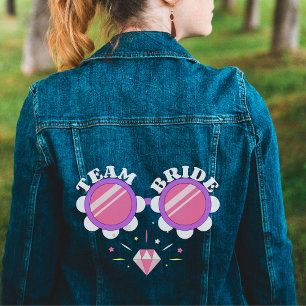 team bride cute bridesmaid women's denim jacket