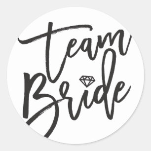 Team Bride Diamond Bridal Party Stylish Wedding Classic Round Sticker