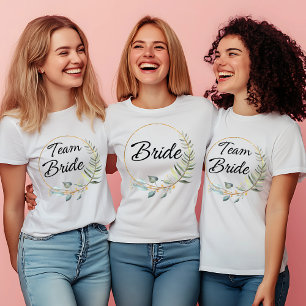 Team Bride - Elegant Floral Design T-Shirt