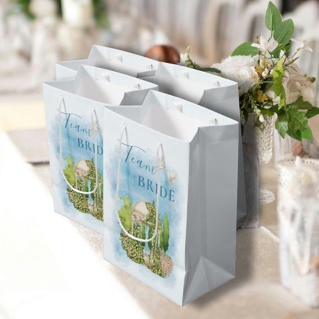 Team Bride Elegant Gazebo doves Flowers Medium Gift Bag (Creator Uploaded)