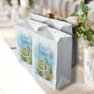 Team Bride Elegant Gazebo statue doves Flowers Medium Gift Bag