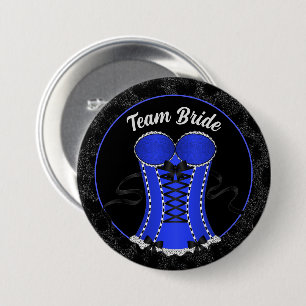 Team Bride Flirty Blue Corset 7.5 Cm Round Badge