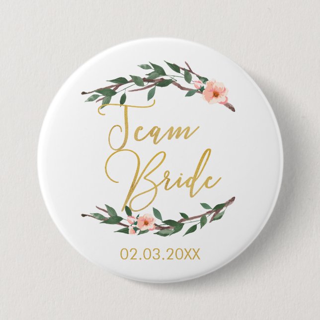 TEAM BRIDE FLORAL BUTTON (Front)