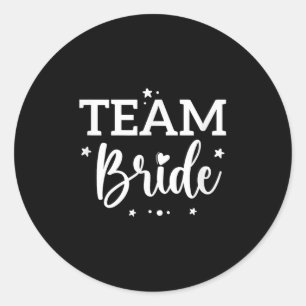 Team Bride Flower Bachelorette Bridal Shower Bride Classic Round Sticker