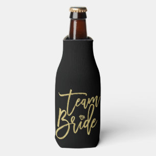 Team Bride Gold Brush Diamond Bridal Party Cooler