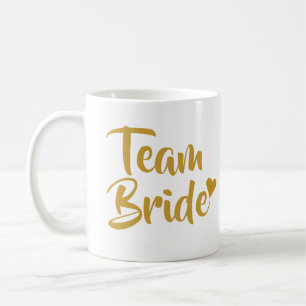 Team Bride Gold Heart Coffee Mug