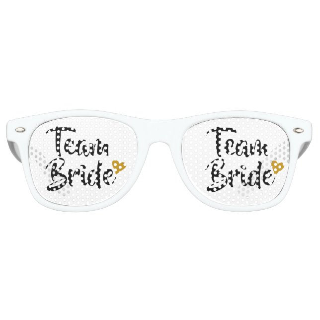 Team Bride Gold Heart Retro Sunglasses (Front)