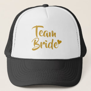Team Bride Gold Heart Trucker Hat