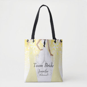 Team Bride in Yellow Tote Bag