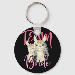 Team Bride Llama Bridesmaids Alpaca Key Ring