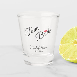 Team Bride Maid of Honour Personalised Gift Shot Glass