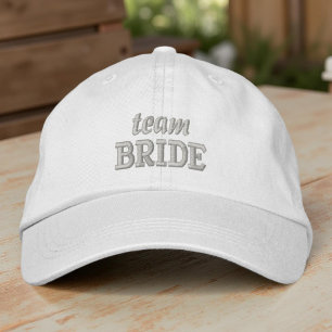 Team Bride Modern Simple Typography Wedding Embroidered Hat