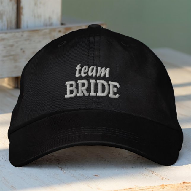 Team Bride Modern Simple Typography Wedding Embroidered Hat (Creator Uploaded)