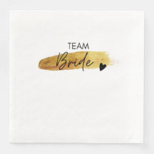 Team Bride Napkin - Gold Bachelorette Party Napkin