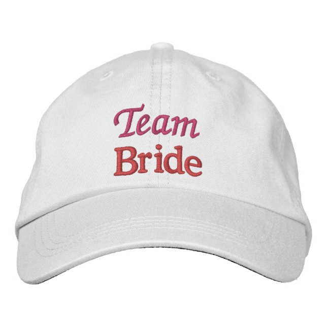 Team bride Personalised Embroidered Baseball Cap (Front)