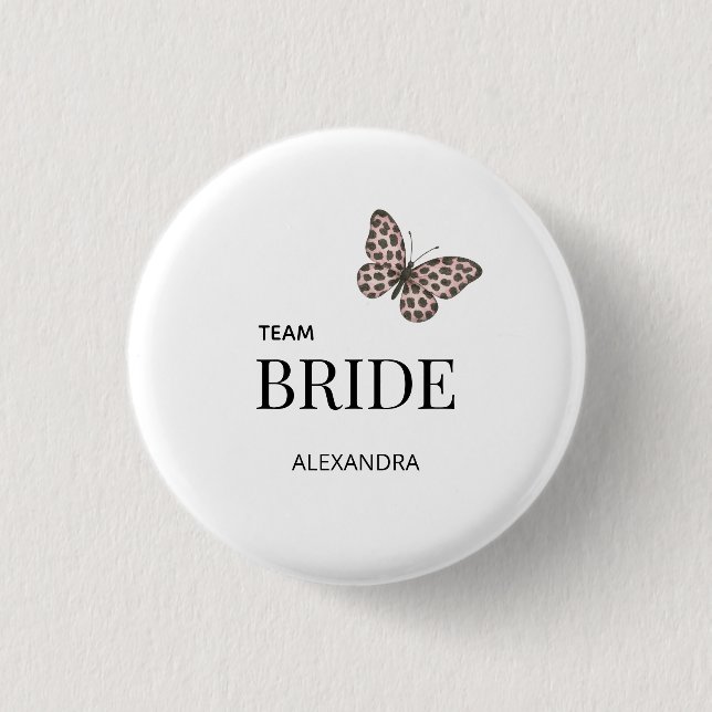 Team Bride Personalised Wedding Design 3 Cm Round Badge (Front)