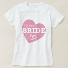 Team Bride Personalized Party Pink Heart Tops Tees