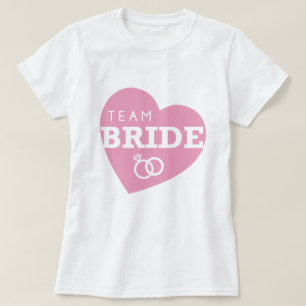 Team Bride Personalized Party Pink Heart Tops Tees