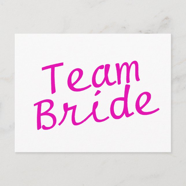 Team Bride Pink Postcard (Front)
