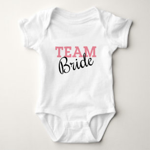 Team Bride Pink Script Baby Bodysuit